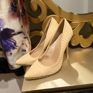 BCBG exotic skin shoes